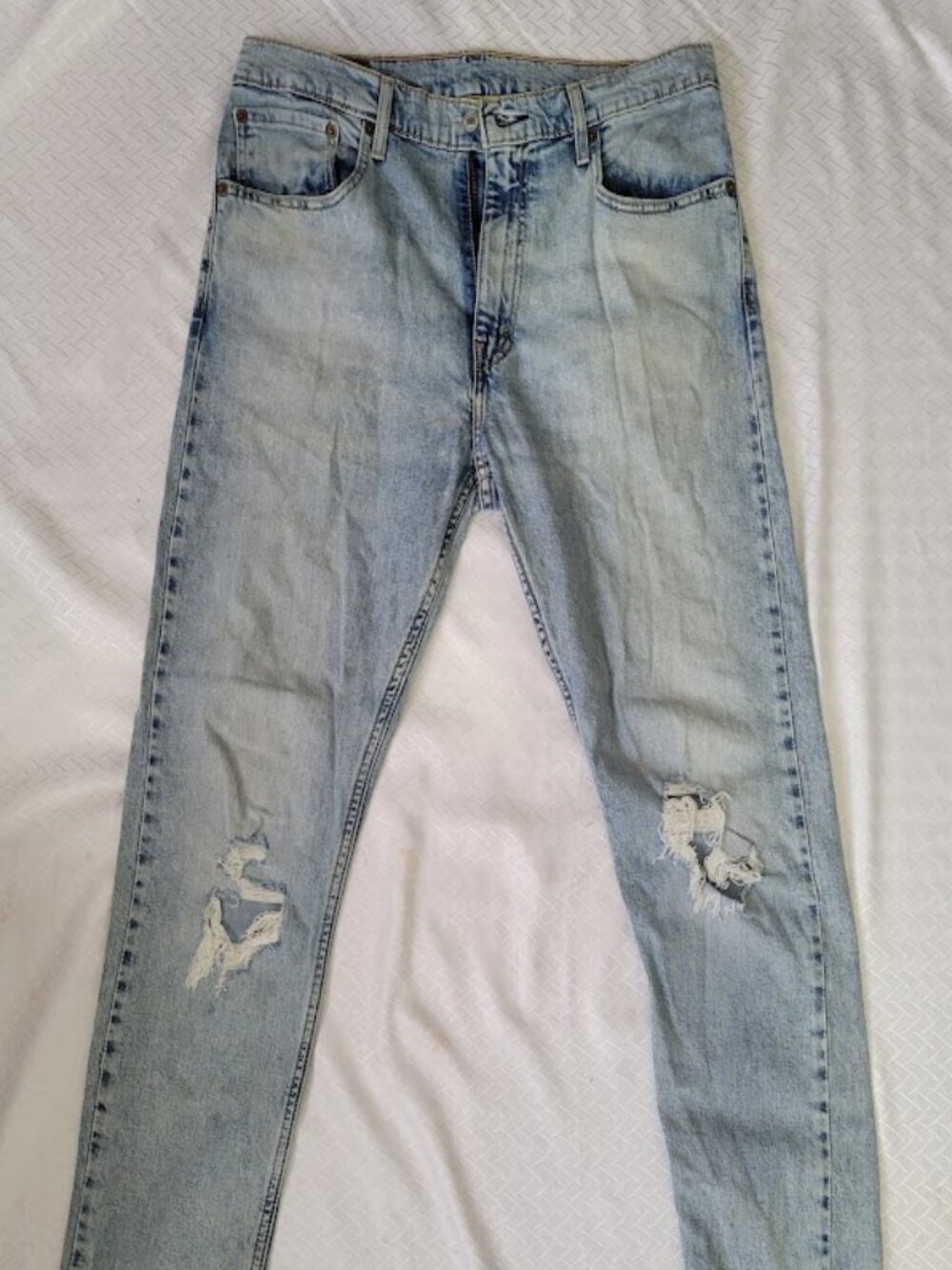 Levi's 512 Slim Taper Distressed Jeans Men's 36x32 Light Wash